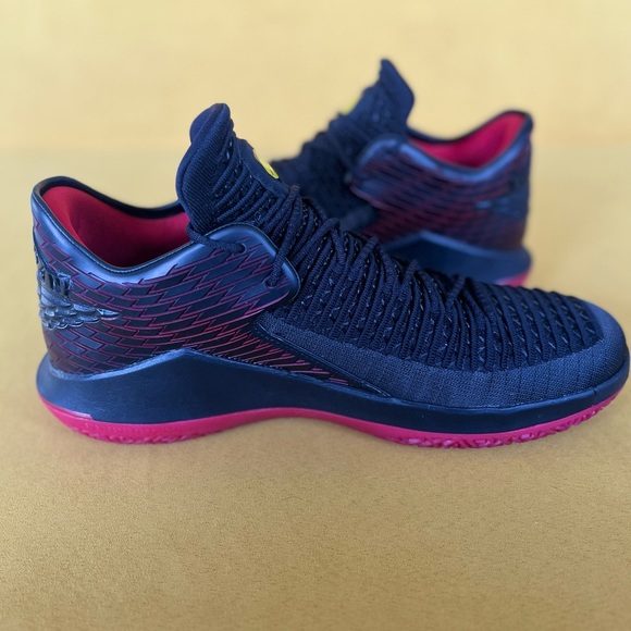 Air Jordan XXXII Low Black/ Gym Red-Tour Yellow Size 13 - Picture 7 of 8